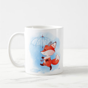 Niedlicher Rotfuchs mit Umbrella Kaffeetasse