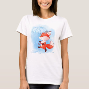 Niedlicher Rotfuchs mit Umbrella T-Shirt