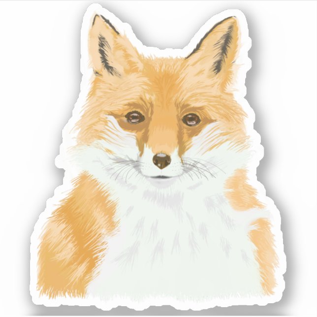 Niedlicher Rotfuchs - transparenter, benutzerdefin Aufkleber (Vorderseite)