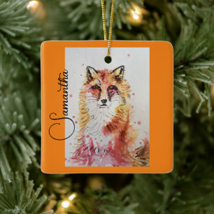 Niedlicher Rotfuchs-Wasserfarben-Malerei-Becher Or Keramikornament