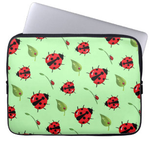 Niedlicher Rotpolka Punkt Ladybug Blume Girl Laptopschutzhülle