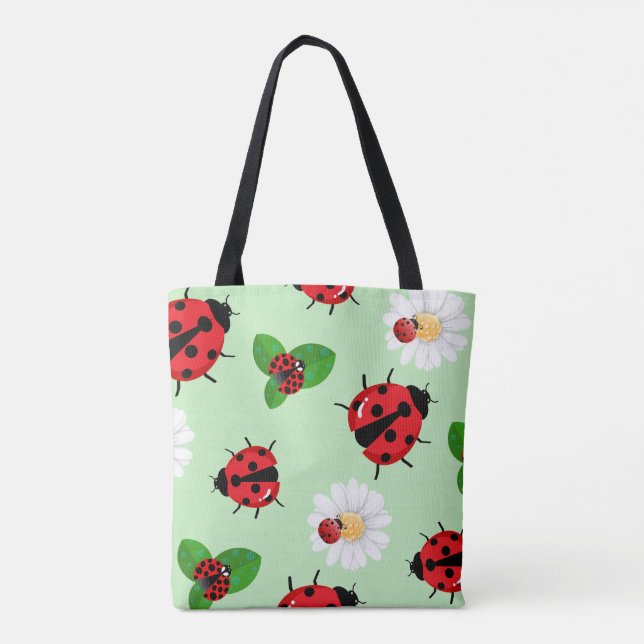 Niedlicher Rotpolka Punkt Ladybug Daisy Blume Somm (Rückseite)