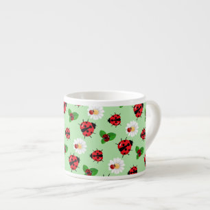 Niedlicher Rotpolka Punkt Ladybug Daisy Blume Somm Espressotasse