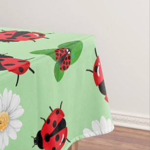 Niedlicher Rotpolka Punkt Ladybug Daisy Blume Somm Tischdecke