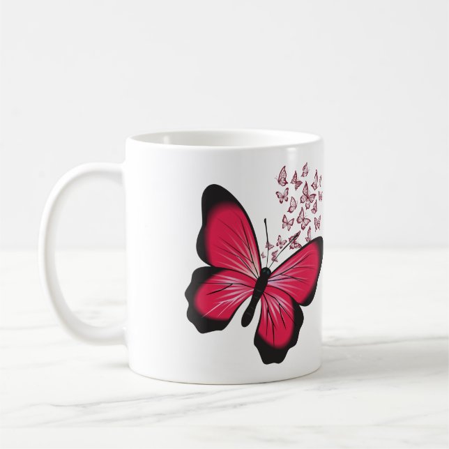 niedlicher Rotschmetterling Kaffeetasse (Links)