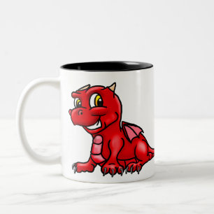 Niedlicher Rotschwanz-Drache Zweifarbige Tasse