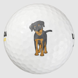 niedlicher Rottweil-Hund Golfball