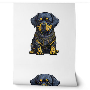 Niedlicher Rottweiler in Rüstung Tapete