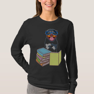Niedlicher Rottweiler Welpe Hund Bookworm Passiona T-Shirt