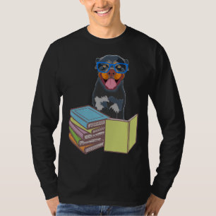 Niedlicher Rottweiler Welpe Hund Bookworm Passiona T-Shirt