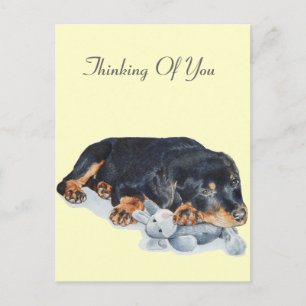 niedlicher Rottweiler-Welpenhund, der Teddy-Bärenk Postkarte