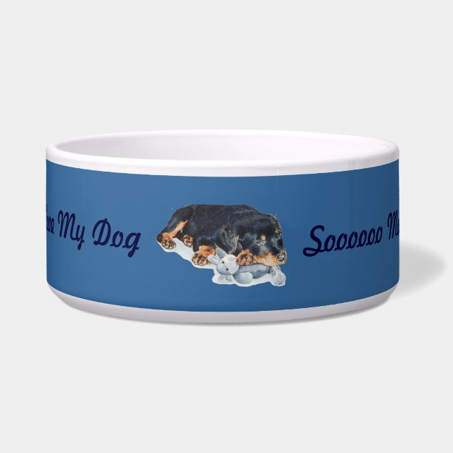 niedlicher Rottweiler-Welpenhund kuschelig-Teddybä Napf (Vorderseite)