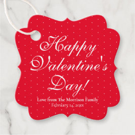 Niedlicher Rotweiße Polka-Punkte nach dem Valentin Geschenkanhänger