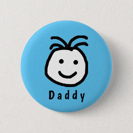 Niedlicher Round Happy Face Daddy Vathers Day Blue Button