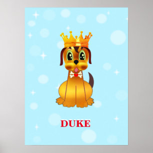 Niedlicher Royal Puppy Dog Cartoon Poster