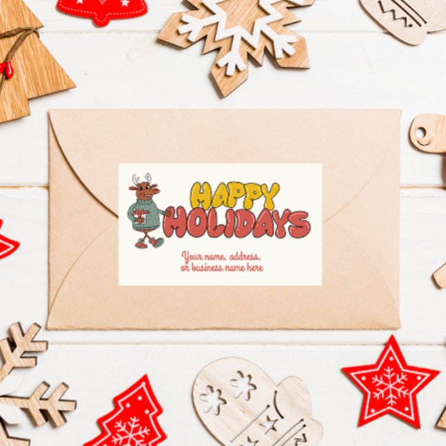 Niedlicher Rudolf Rechteckiger Aufkleber (Von Creator hochgeladen)