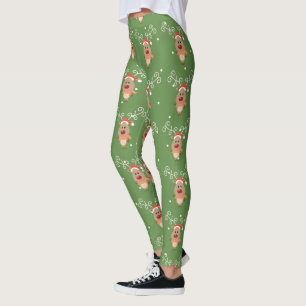 Niedlicher Rudolph der Rotnasen-Rentier-Cartoon Leggings