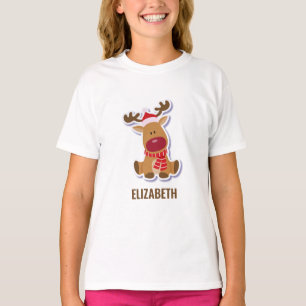 Niedlicher Rudolph Rentiere Weihnachtsfest Individ T-Shirt