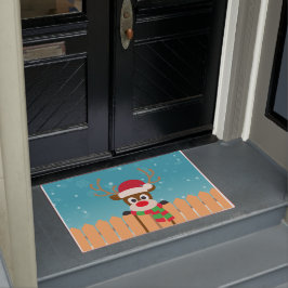 Niedlicher Rudolph The Red Nose Rentier | Doormat Fußmatte