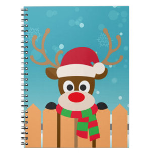 Niedlicher Rudolph The Red Nose Rentier   Notebook Notizblock
