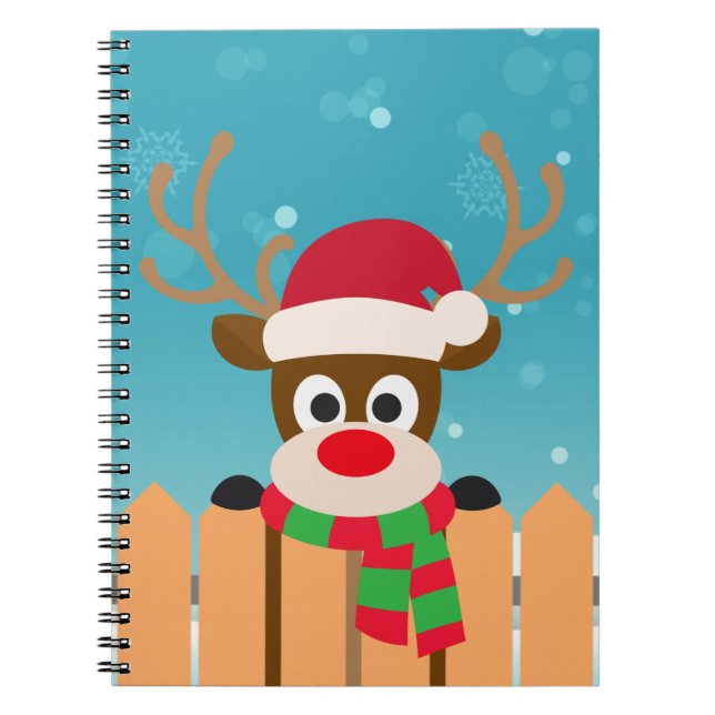 Niedlicher Rudolph The Red Nose Rentier | Notebook Notizblock (Vorderseite)