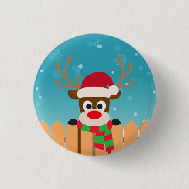 Niedlicher Rudolph The Red Nose Rentier | Schaltfl Button