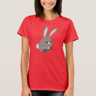 Niedlicher ruhiger Cartoon Kaninchenfrauen T - Shi T-Shirt