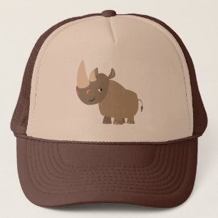 Niedlicher ruhiger Cartoon Rhino Truckerkappe