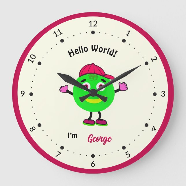 Niedlicher Rundkörper Große Wanduhr (Vorderseite)