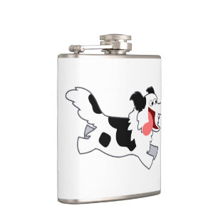 Niedlicher Running Cartoon Border Collie Hip Flask Flachmann