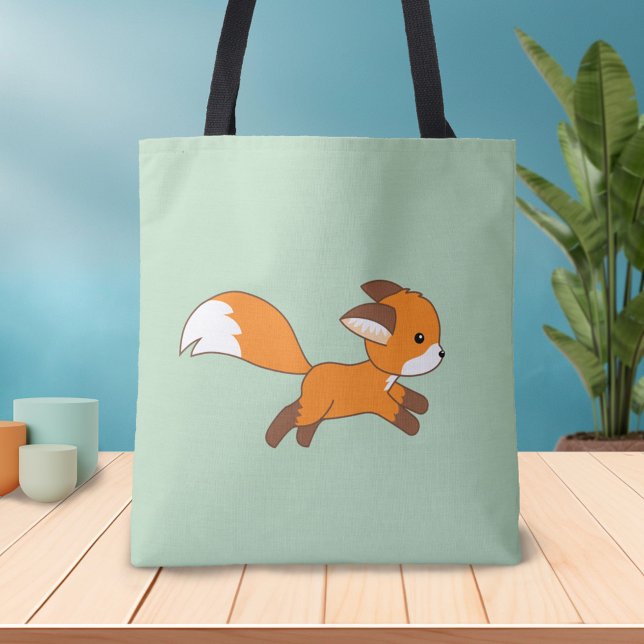 Niedlicher Running Fox auf Green (Von Creator hochgeladen)