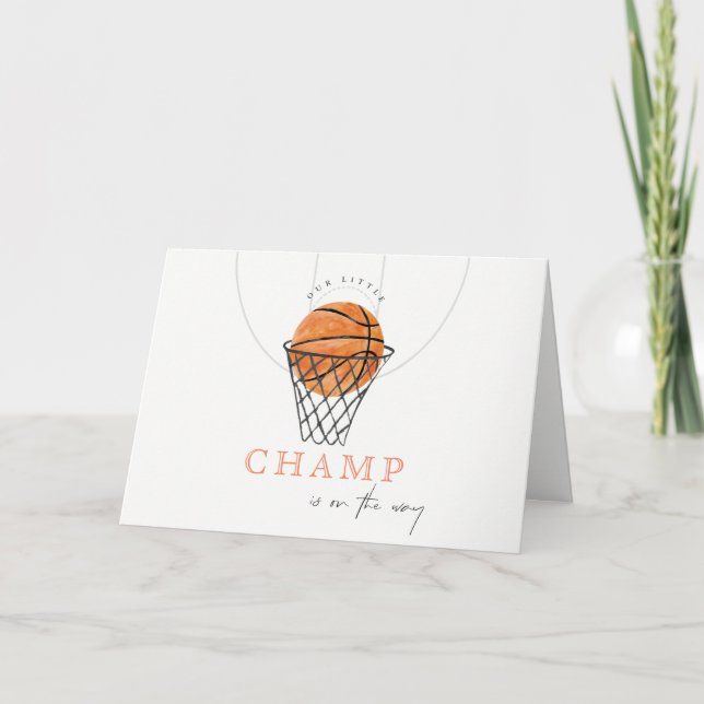 Niedlicher Rust unsere kleine Lampe Basketball Bab Dankeskarte (Vorderseite)