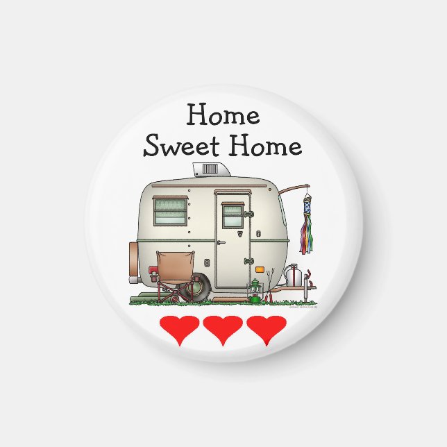 Niedlicher RV Vintag Glass Ei Camper Trailer Magnet (Vorne)