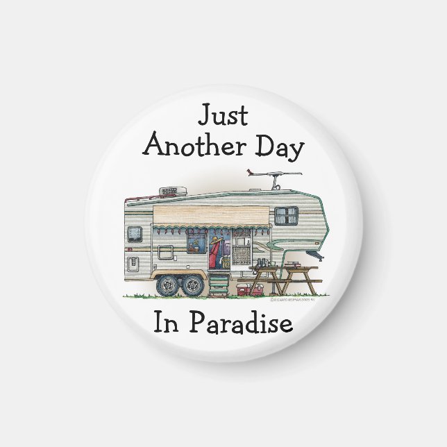 Niedlicher RV Vintager Camper Magnet (Vorne)