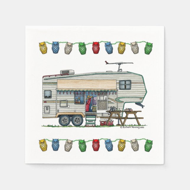 Niedlicher RV Vintager Camper Serviette (Vorderseite)