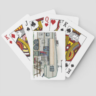 Niedlicher RV Vintager Camper Spielkarten