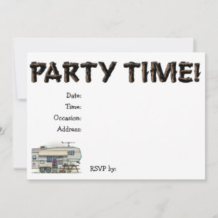 Niedlicher RV-Vintager Fünftrad-Camper Einladung