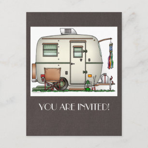 Niedlicher RV Vintager Glasseier Reiseanhänger Einladung