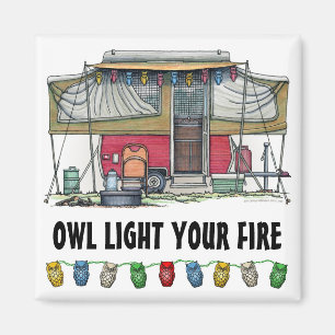 Niedlicher RV-Vintager Popupcamper Trailer Magnet