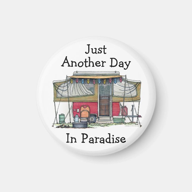 Niedlicher RV-Vintager Popupcamper Trailer Magnet (Vorne)