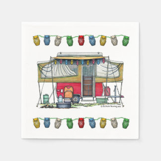 Niedlicher RV-Vintager Popupcamper Trailer Serviette