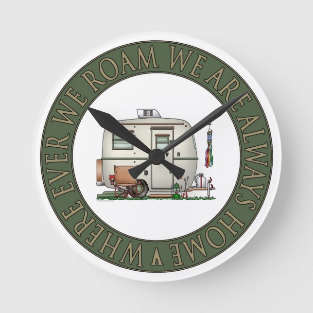Niedlicher RV-Vintager Runde Wanduhr (Vorderseite)