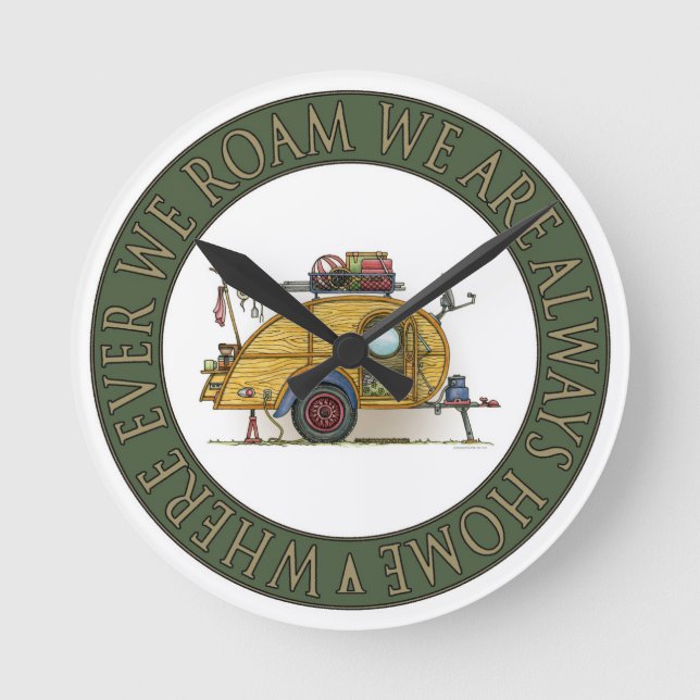 Niedlicher RV Vintager Runde Wanduhr (Vorderseite)