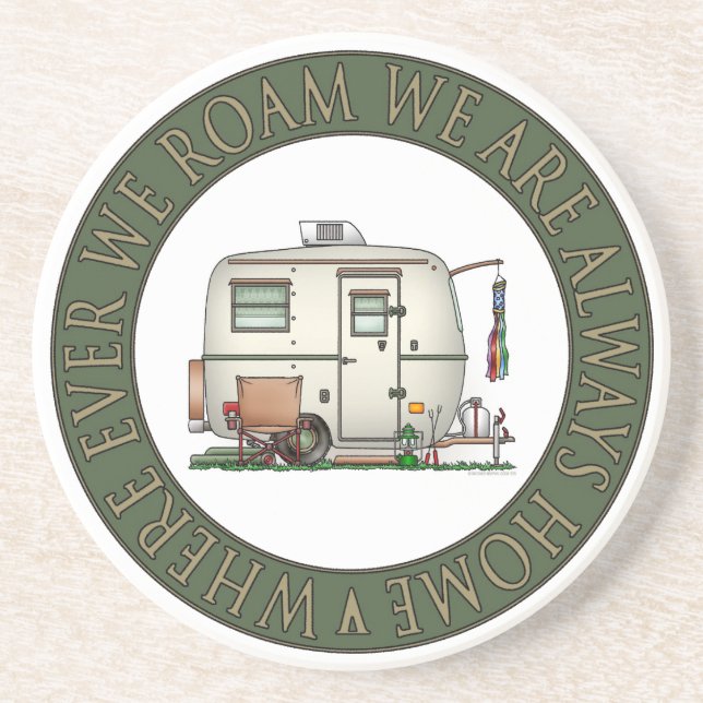 Niedlicher RV-Vintager Sandstein Untersetzer (Vorne)