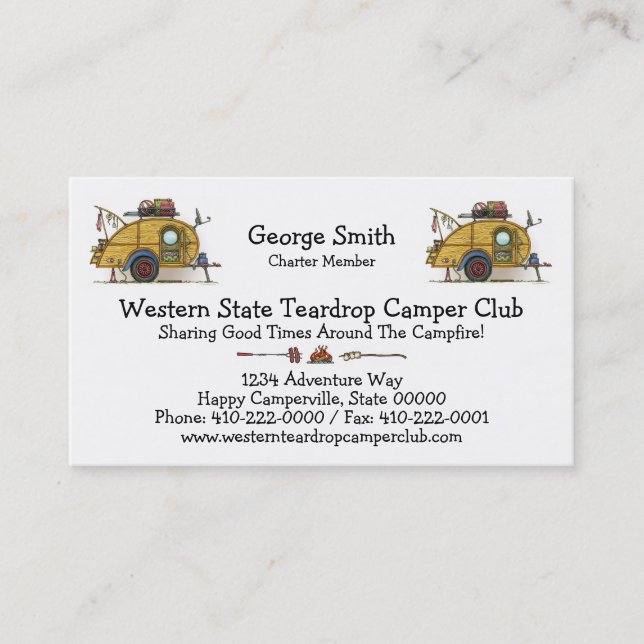 Niedlicher RV Vintager Visitenkarte (Vorderseite)