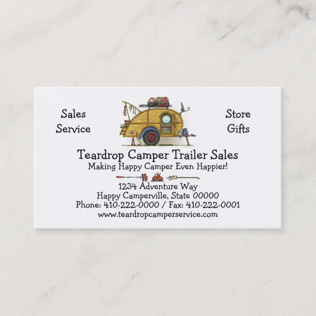 Niedlicher RV Vintager Visitenkarte (Vorderseite)