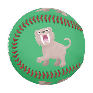 Niedlicher Säbeltoothy Tiger Smilodon Cartoon Baseball