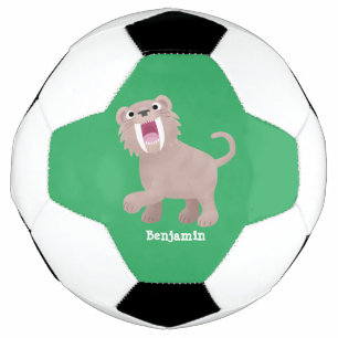 Niedlicher Säbeltoothy Tiger Smilodon Cartoon Fußball