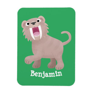Niedlicher Säbeltoothy Tiger Smilodon Cartoon Magnet