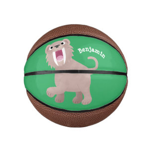 Niedlicher Säbeltoothy Tiger Smilodon Cartoon Mini Basketball